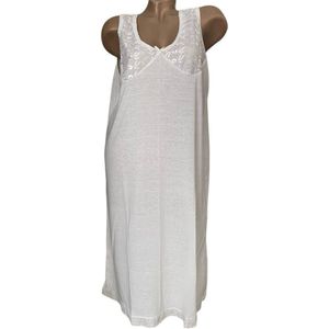 Dames katoenen mouwloos nachthemd XL ecru