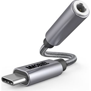 MMOBIEL USB-C naar 3.5mm TRRS Hoofdtelefoon Jack Adapter – 32Bit / 384Khz - USB-C naar AUX Adapter Kabel Geschikt voor Samsung Galaxy S23 / S22, iPad, MacBook, iPhone 15, Pixel 8 en meer – Aluminium