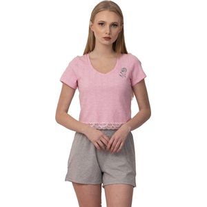 VANILLA - Flower dames pyjama - Pyjamasets - Egyptisch katoen - PJ8916 - Roze - XS