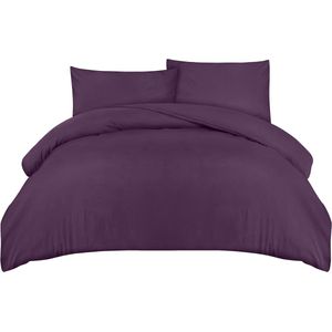 Beddengoed Beddengoed 200 x 200 cm Set - Microvezel Dekbedovertrek 200 x 200 cm + 2 Kussenslopen 50 x 75 cm - Paars