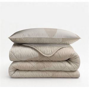 Sleeptime 2 in 1 Dekbed zonder Overtrek Triangles - Dekbed - 140 x 200 cm + 1 x kussensloop 60x70 - Zand
