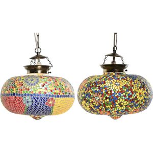Plafondlamp DKD Home Decor 32 x 32 x 26 cm Kristal Multicolour 25 W (2 Stuks)