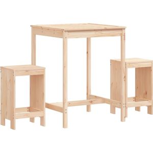 vidaXL - 3-delige - Tuinbarset - massief - grenenhout