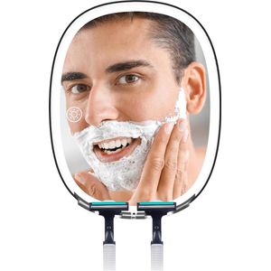 Anti-Fog Shower Mirror - 3 Adjustable Light Colours - Makeup Mirror with Razor Holder and Anti-Fog System