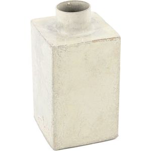 Vaas metaal square white marble