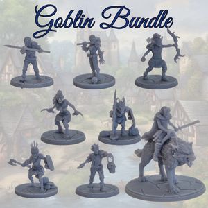 Goblin Miniatures for tabletop gaming, set of 8 Goblins