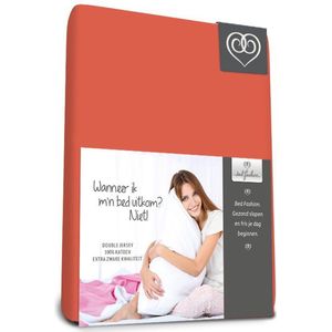 Bed-Fashion - Dubbel Jersey - Topper Hoeslaken - 160 x 210 cm - Terra