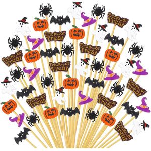 Akyol - halloween - cocktailprikkers - 12 stuks - halloween versiering - cupcake decoratie halloween - cupcake toppers - cupcake - halloween - feest halloween - horror - halloween cocktailprikkers