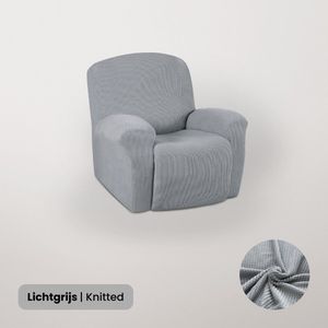 BankhoesDiscounter Knitted Recliner Fauteuil Hoes – Relaxzetel – Relax Sofa Hoes – Bankbeschermer – Zetel Hoes - Sofa Cover - M1 (60-95cm) - Lichtgrijs