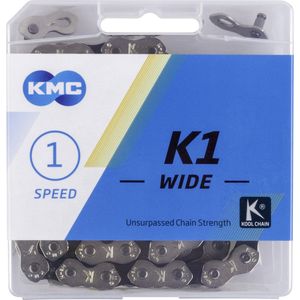 KMC K1 fietsketting 1/2x1/8 112 schakels zilver/zwart in doosje