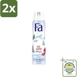 Fa - Deodorant Spray - Winter Splashes Ice Jump - Koel - 48 uur Bescherming - 150 ml - Voordeelverpakking - 2 stuks - Deodorant spray - Winter splashes