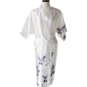 TA-HWA - Dames Kimono - met Kraanvogels - Wit - Maat S
