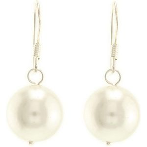 Behave - Witte parel oorhangers 2cm - verfijnd detail voor elke dag