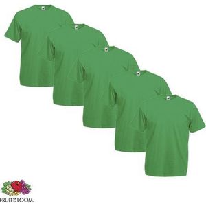 Fruit of the Loom - 5 stuks Valueweight T-shirts Ronde Hals - Kelly Green - XXXL