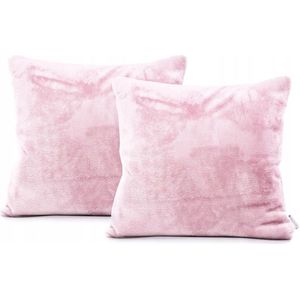 DecoKing - Mic - Kussensloop - Poederroze - 45x45 cm