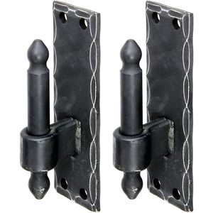 Alberts - Scharnieren op Smeedijzeren Plaat - Zwart - 150 x 45 mm
