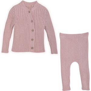 Minora Newborn Baby Kleding Set - Jongens en Meisjes - Winterbroek en vest- Kraamcadeau - Babyshower-Newborn tweedelige gestreepte set- Vest en broek-Poeder-1/3 Maanden- Sinterklaas