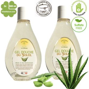 Sulfaatvrije douchegel | 2x300ml | biologische Aloë vera | Le Sérail | Franse Marseillezeep Ambacht