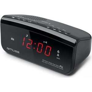 Radiowekker met 2 alarmen en FM-tuner - Zwart