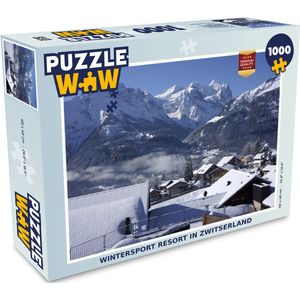Puzzel Wintersport resort in Zwitserland - Legpuzzel - Puzzel 1000 stukjes volwassenen