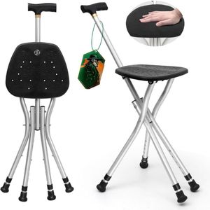 Wandelstok Opvouwbaar - Wandelstok met Zitje Opvouwbaar - Zitstok