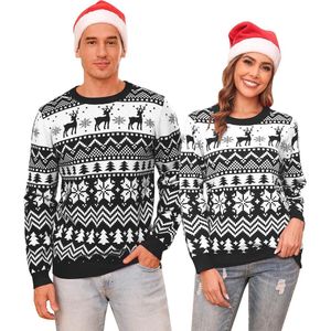 Kersttruien voor Dames en Heren - Mutsige Rendier en Sneeuwvlokken Truien voor het Gezin