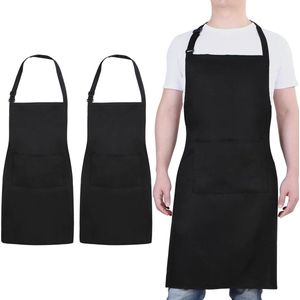 Well Kitchen Aprons Water Resistant Adjustable with Pockets for Men and Women Pack of 2