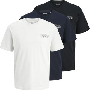 JACK & JONES Shirt 'JJMAKOTO'  navy / zwart / wit