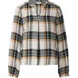 s.Oliver - Blouse - Crème Petrol Zwart - Blouseshirt - Lange Mouw