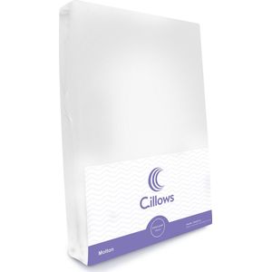 Cillows Premium Molton Hoeslaken voor Matras - Katoen (stretch) - 160x220 cm - (20 - 30 cm hoogte) - Wit