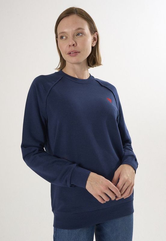 Felix Hardy Basic Sweatshirt Ronde Hals Katoen Dames Navy - L