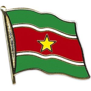 Pin speldje Vlag Suriname 20 mm - Verkleed feestartikelen
