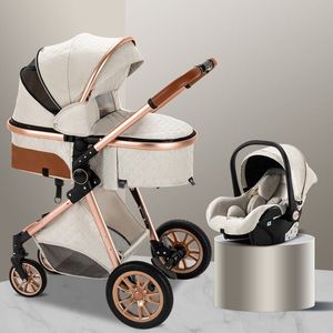 Loft Home Luxe 3-in-1 Kinderwagen - Wandelwagen - Autostoeltje - Buggy - Inklapbaar - Cream/beige - 0-36 Maanden