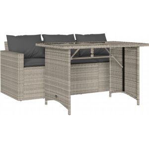 vidaXL 2-delige tuinset poly rattan lichtgrijs Tuinset - Lounge Set - Buitendecoratie - Terrasmeubilair - Eetkamerstoel