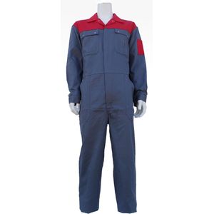 GAEVE Overall 100% katoen 2-kleurig grijs-rood maat 55