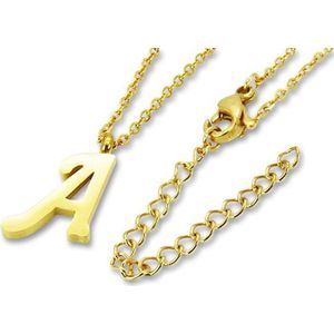 Amanto Ketting Letter A Goldcolor - 316L Staal PVD - Alfabet - 16x10mm - 50cm