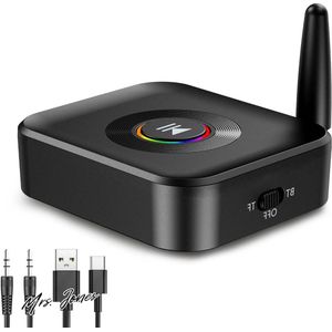 Mrs. Jones Aux Bluetooth-adapter met RGB-omgevingslicht ondersteuning voor FT-kaart 35 mm en lage latentie dubbele aansluiting audio-adapter .