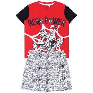Rood-witte korte jongenspyjama Spider-Man