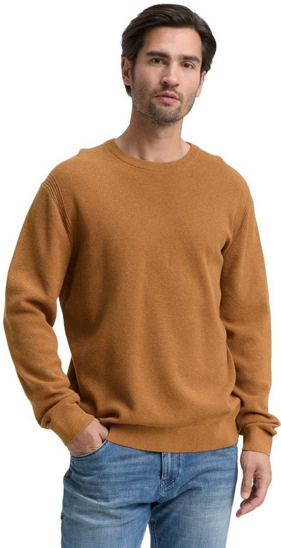 TOM TAILOR - Gebreide Trui - Karamel - Lange Mouw - Ronde Hals