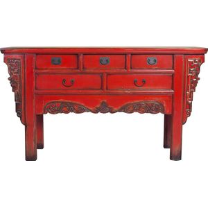 Fine Asianliving Chinese Sidetable Rood B160xD45xH90cm Chinese Meubels Oosterse Kast