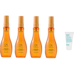 4 x Schwarzkopf - Oil Ultime Argan Finishing Oil - 100ml + Willekeurig Travelsize
