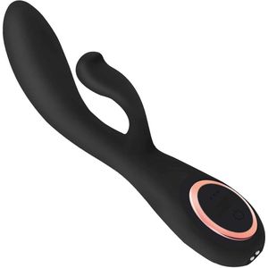 Cupitoys® Tarzan vibrator met rabbit - 19,2cm - Zwart - 12 standen - Vibrators voor vrouwen en mannen - Sex toys voor vrouwen en mannen