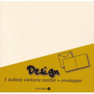 Papyrus Dubbele Kaart + Envelop - vierkant 13 x 13 cm - ivoorwit - 5 stuks