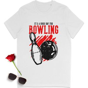 Grappig bowling t-shirt - Bowlen shirt - Mannen bowling shirt - Bowl shirt vrouwen - Bowling quote tshirt heren en dames - Unisex maten: S M L XL XXL XXXL - T-shirt kleur: wit.