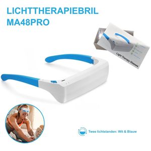 MedAes Lichttherapiebril MA48PRO - Alternatief voor 10.000 LUX Daglicht Lamp - Incl. Opbergcase - Daglichtbril - LED Lichttherapie - Daglicht Bril - SAD Daylight Therapy