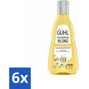 6 x Guhl - Shampoo - Colorshine Blond - 250 ml - Blond Haar - Glans Shampoo - Kleurverzorging - Chardonnay-bes - Blond Shampoo