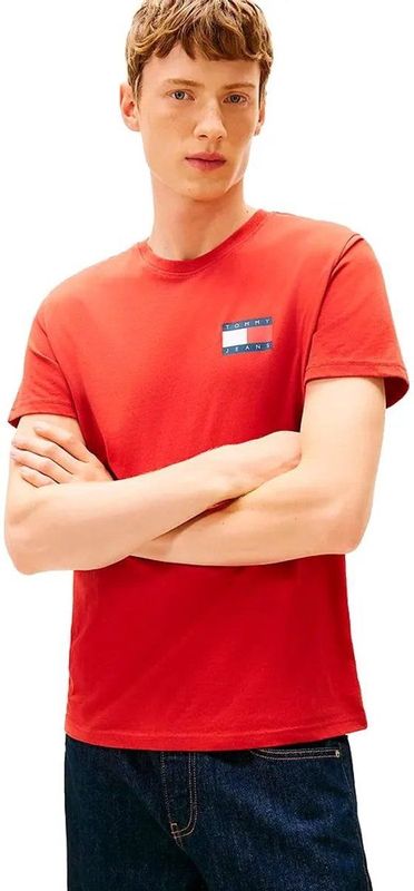 Tommy Jeans Shirt 'ESSENTIAL'  navy / lichtrood / wit