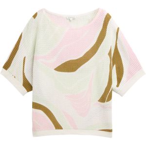 TOM TAILOR - Trui - Ombergrijs - Knitwear - Halve Mouw - Losse Pasvorm