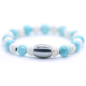 IbizaMen KIDS - Jongens - armband - turkoois - turquoise - 6mm - 14cm