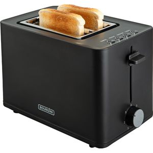 Bourgini Tosti Toaster - Broodrooster met Tostiklemmen - Zwart- Extra brede sleuf geschikt voor 2 tosti's - Instelbare bruiningsstand en ontdooifunctie